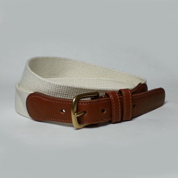 Vintage Authentic Coach Natural Linen and Leather Belt - Picture 2 of 11